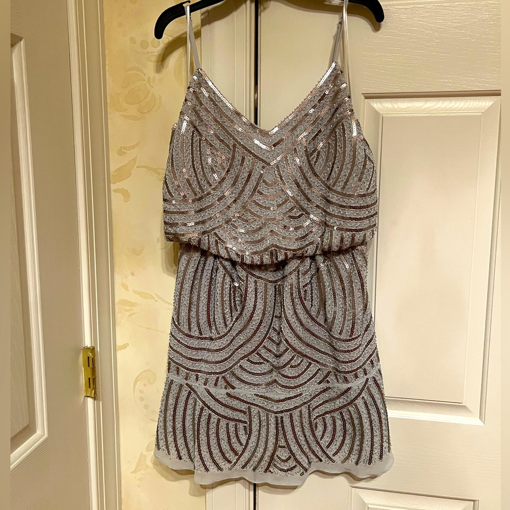 NWT endless rose silver sequin dress